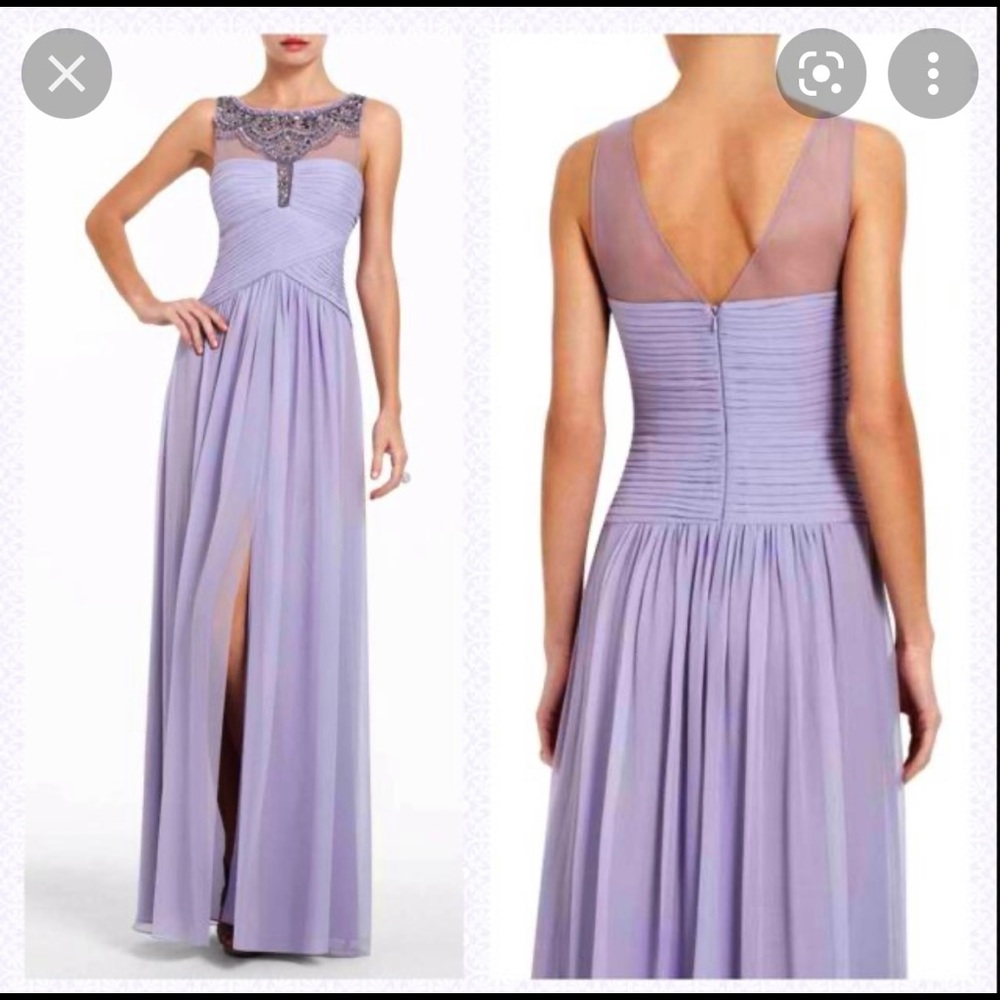 BCBGMAXAZRIA Lilac Beaded Gown